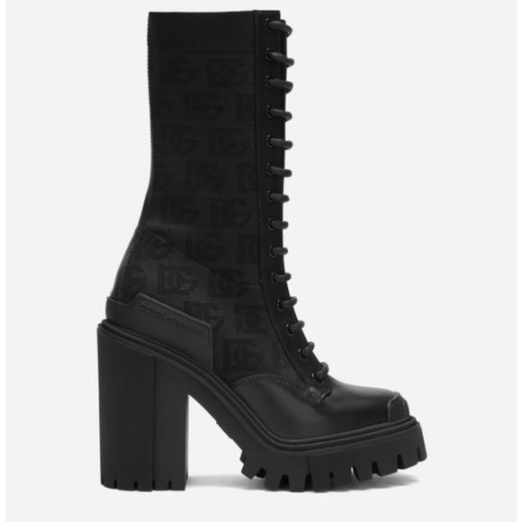 DOLCE& GABBANA Monongr lace up sock botts - Picture 8 of 10